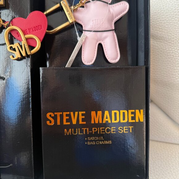 NWT &  BOXED STEVE MADDEN BWEBBER E SATCHEL CROSSBODY BAG CHRAMS KEYRING - Picture 4 of 6